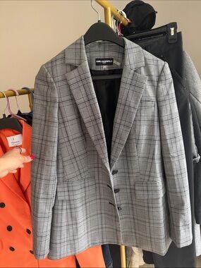 Karl Lagerfeld Grey Plaid Blazer